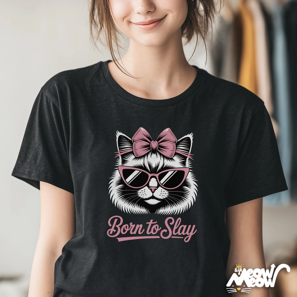 Born to Slay on an original Sir Meow Meow listing image